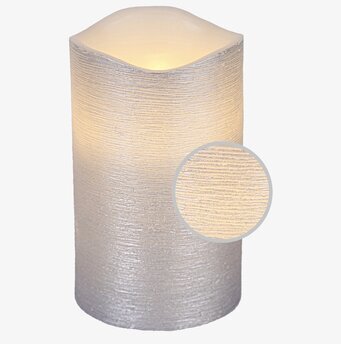 Vaxljus Silver 12,5 cm från Star Trading med LED-flamma