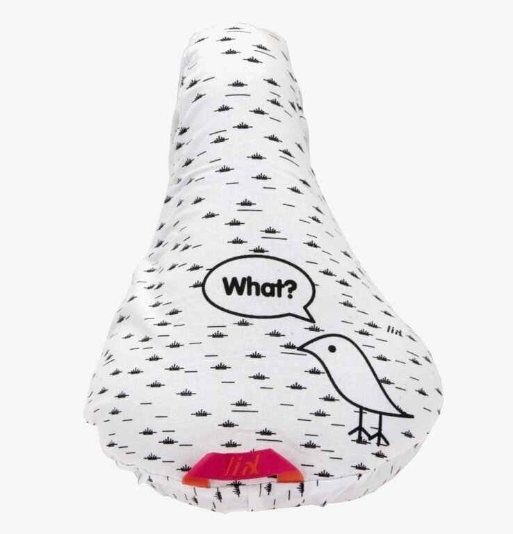 Sadelskydd What Bird White från Brigbys med fågelmönster