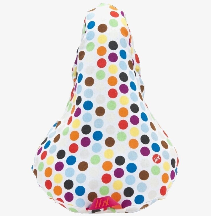 Sadelskydd Big Polka Dots Mix från Brigbys med färgglada prickar