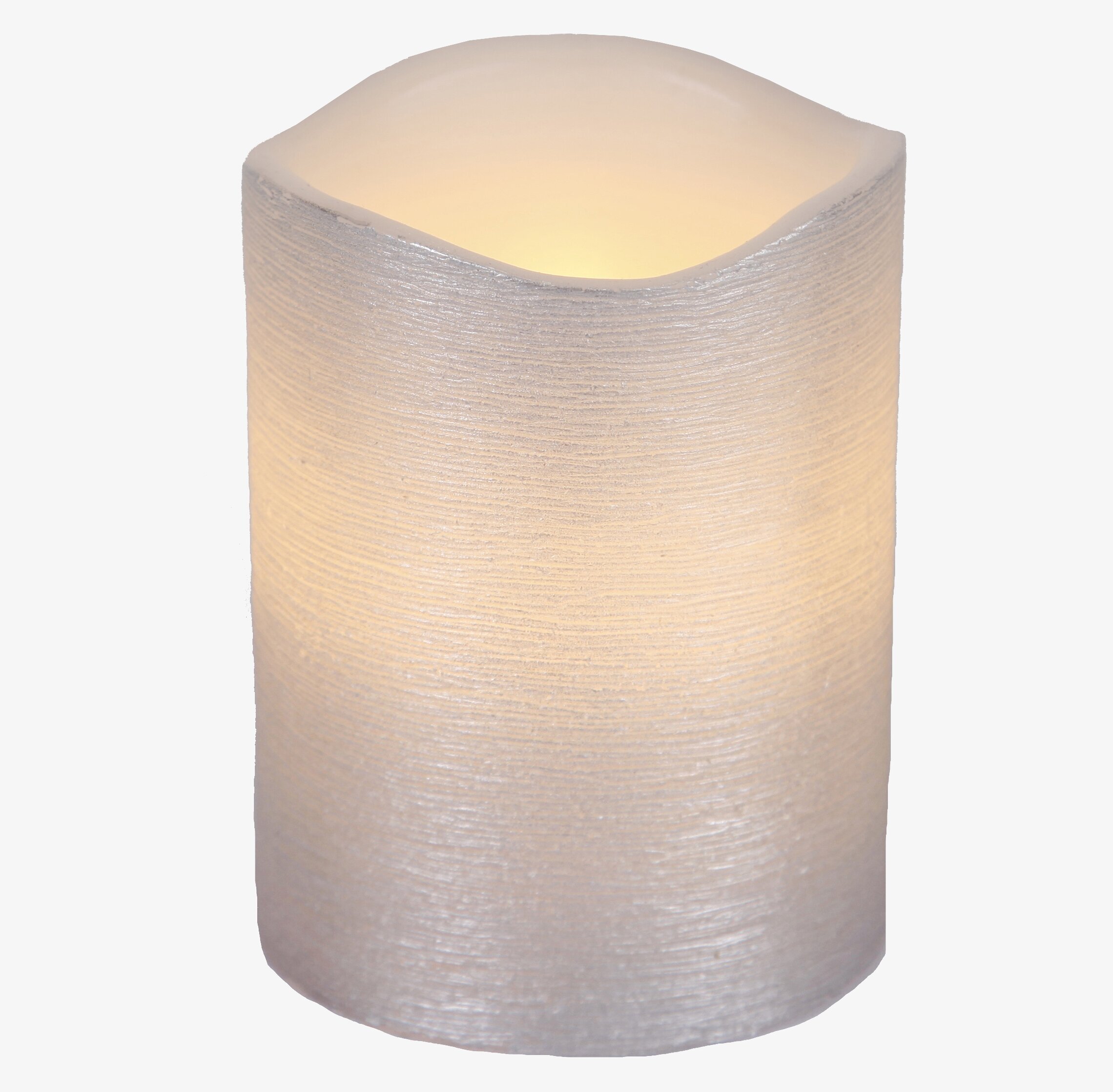 Vaxljus Silver 10 cm från Star Trading med LED-belysning