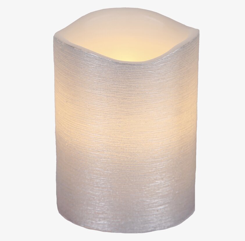 Vaxljus Silver 10 cm från Star Trading med LED-belysning