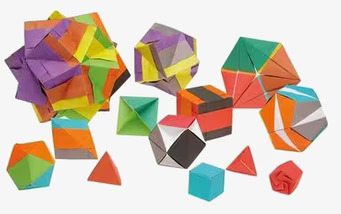 Origami Geometri från Worldwide Co med färgglada former