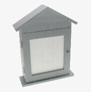 Bild av stilrent nyckelskåp med husliknande design