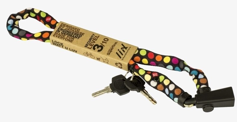 Cykellås Polka Dots Mix från Brigbys på vit bakgrund