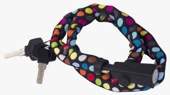 Cykellås Polka Dots Mix från Brigbys med färgglada prickar