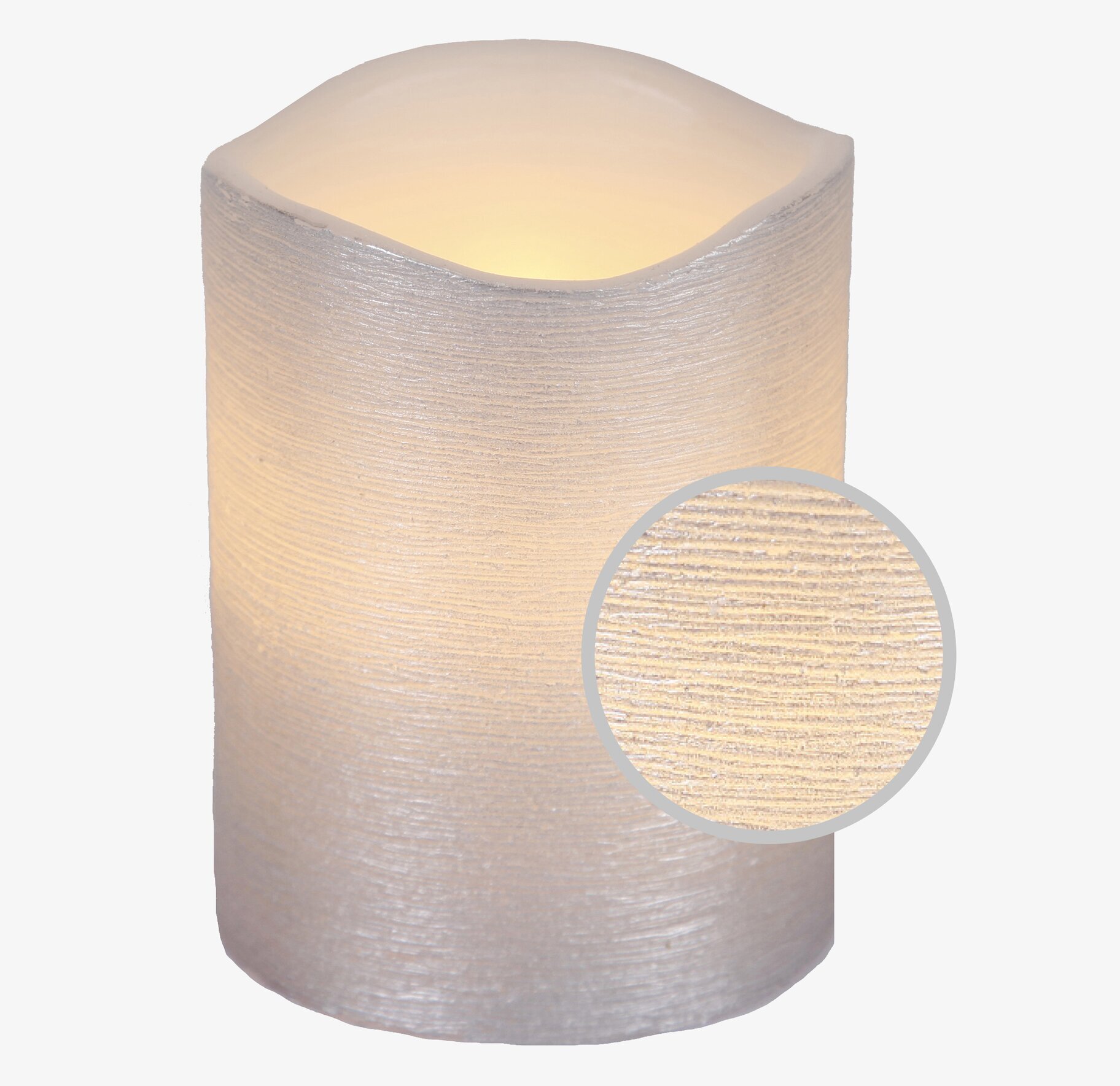 Star Trading Vaxljus Silver 10 cm med texturerad yta