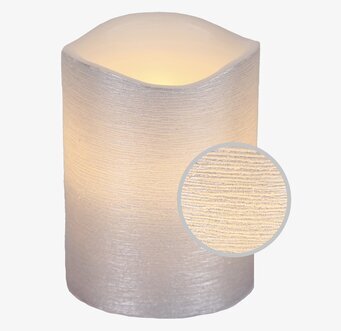 Star Trading Vaxljus Silver 10 cm med texturerad yta