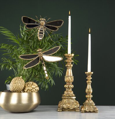 Trollslända Spegel Guld från A Lot Decoration med guldram