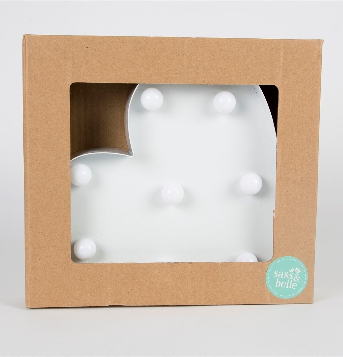 Lampa Heart LED Vit från Sass & Belle i vit hjärtform