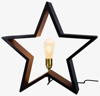 LYSEKIL Stjärna Svart från Star Trading, svart träram, E27