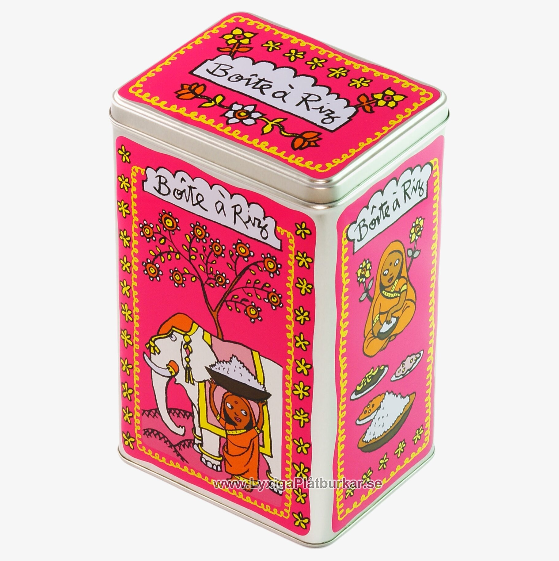 Bild av färgstark plåtburk med indisk konstdesign