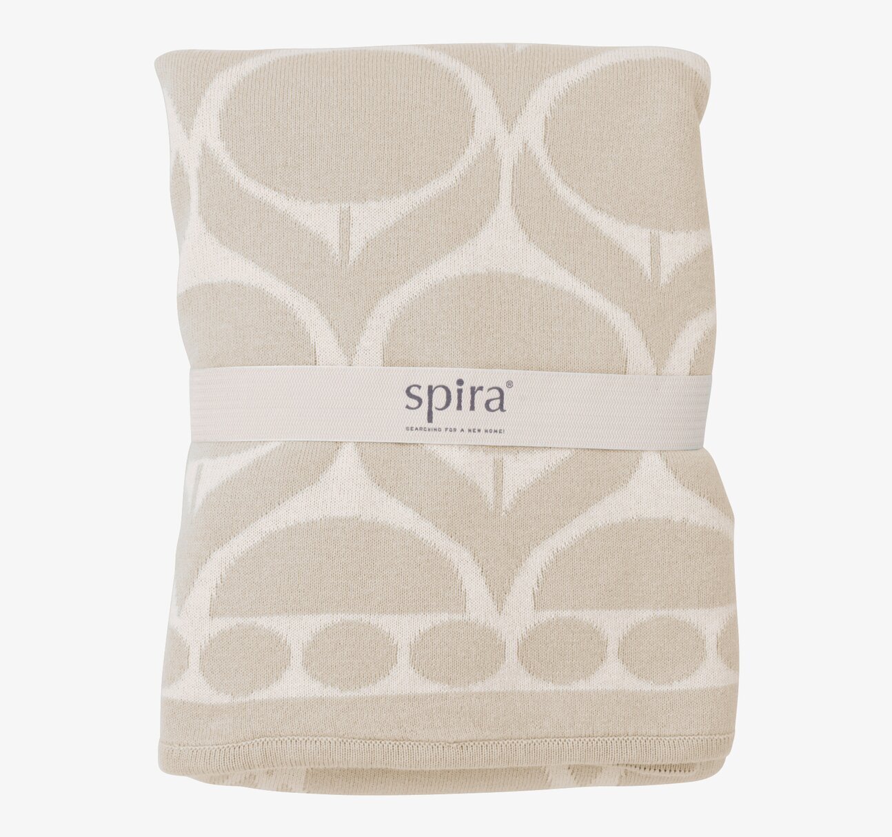 Pläd Blomma Natur från Spira med beige och vita mönster