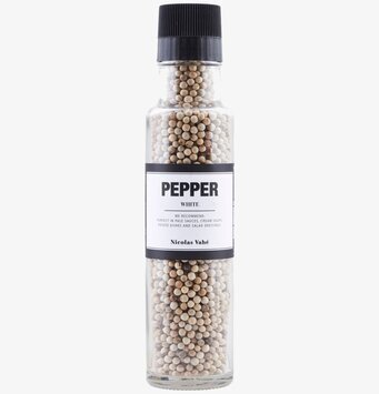 Vitpeppar från Nicolas Vahé i transparent glaskvarn