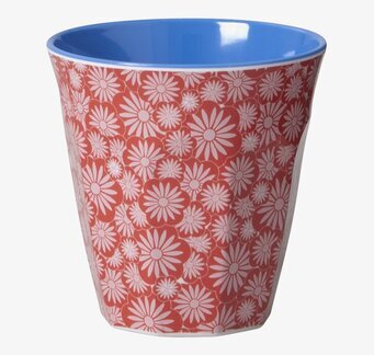 Mugg Casablanca Röd från Rice med blommönster och blå insida