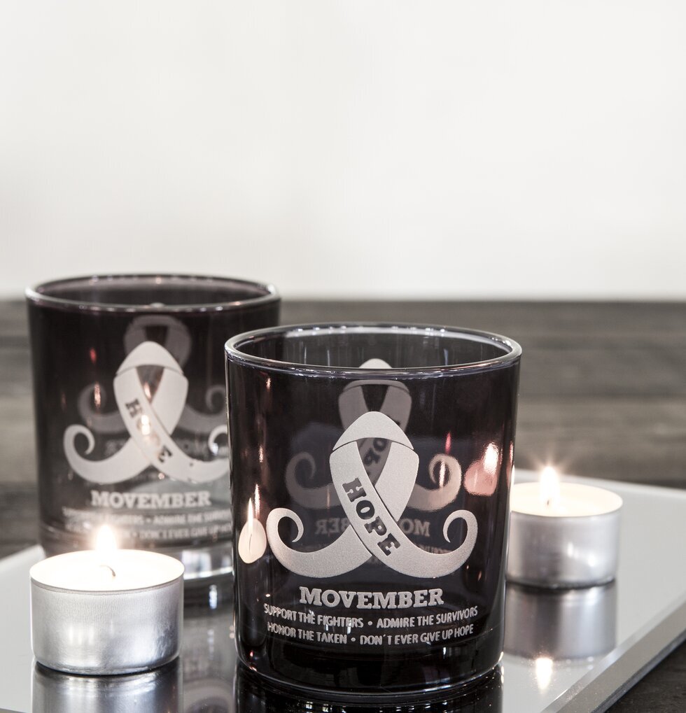 Movember Faded Blue - Majas Cottage ljus på spegelbricka