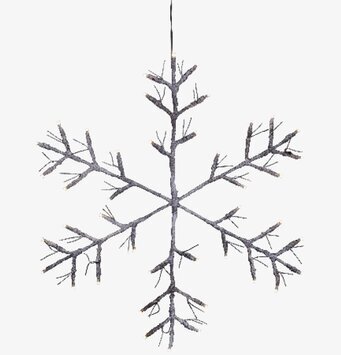 Hängande Snöflinga Brun från Star Trading med LED-lampor