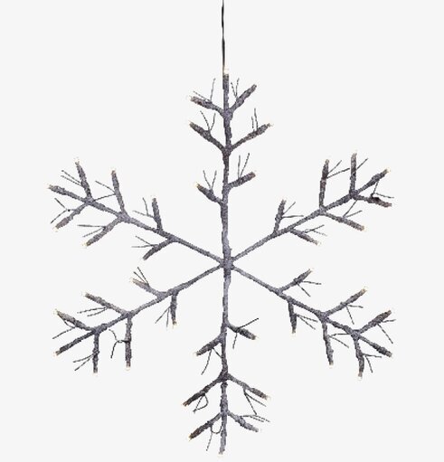 Hängande Snöflinga Brun från Star Trading med LED-lampor