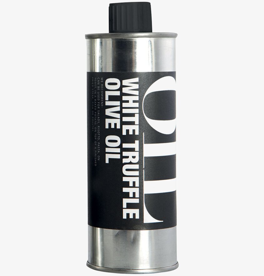 Olivolja Med Tryffel från Nicolas Vahé i silverfärgad flaska