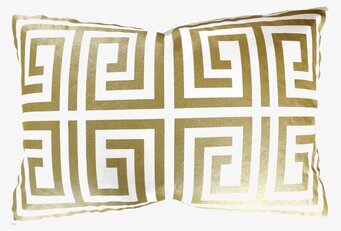 Kuddfodral Santorini Gold från ELCE Stockholm med guldmönster