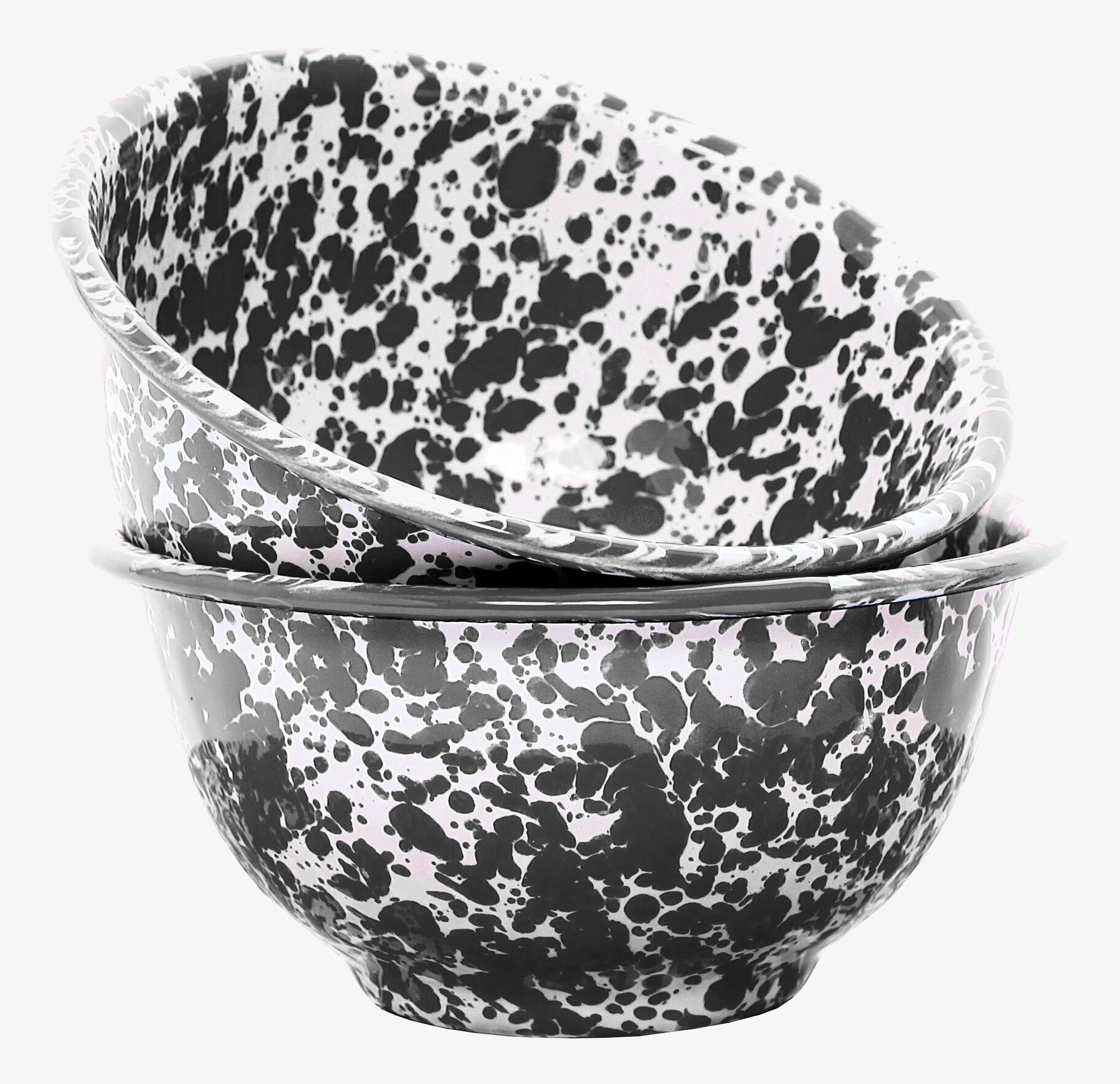 Skål Splatter - Svart från Crow Canyon Home i emalj