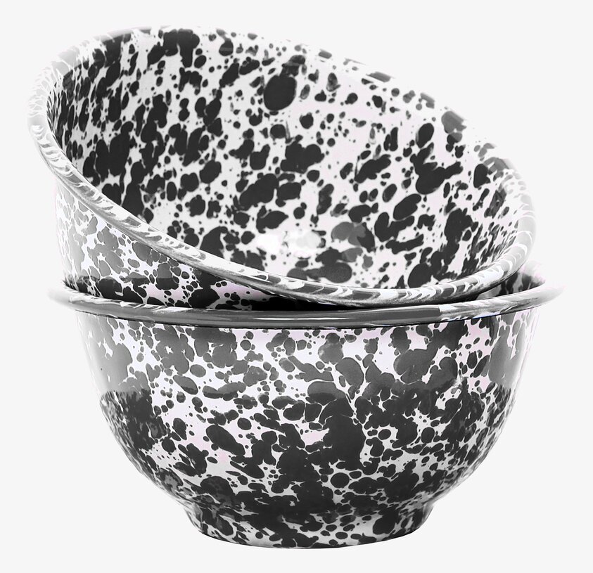 Skål Splatter - Svart från Crow Canyon Home i emalj