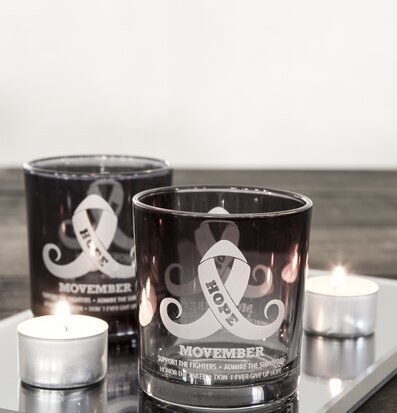 Movember Faded Grey - Majas Cottage ljuslykta med mustasch