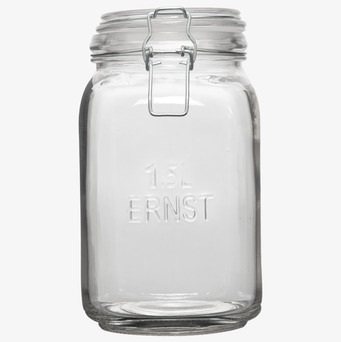 Glasburk Med Spännlock 1.5 Liter från Ernst i klart glas