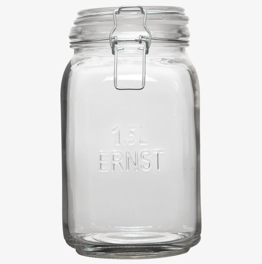 Glasburk Med Spännlock 1.5 Liter från Ernst i klart glas