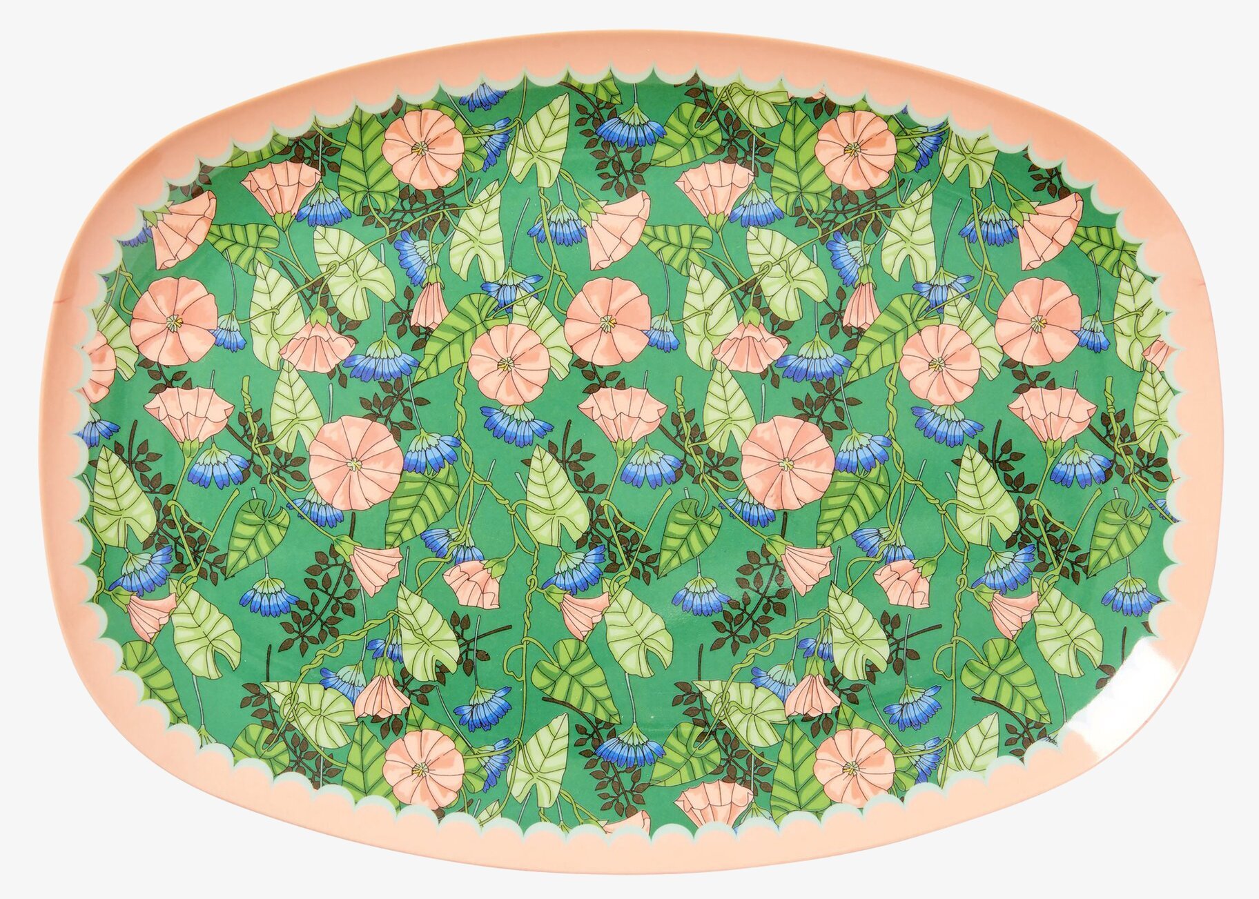 Tallrik Bindweed Print från Rice med färgstarkt blommönster