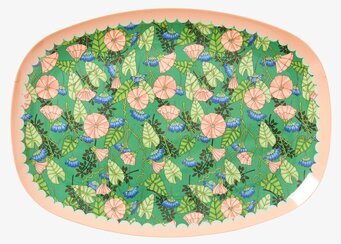 Tallrik Bindweed Print från Rice med färgstarkt blommönster