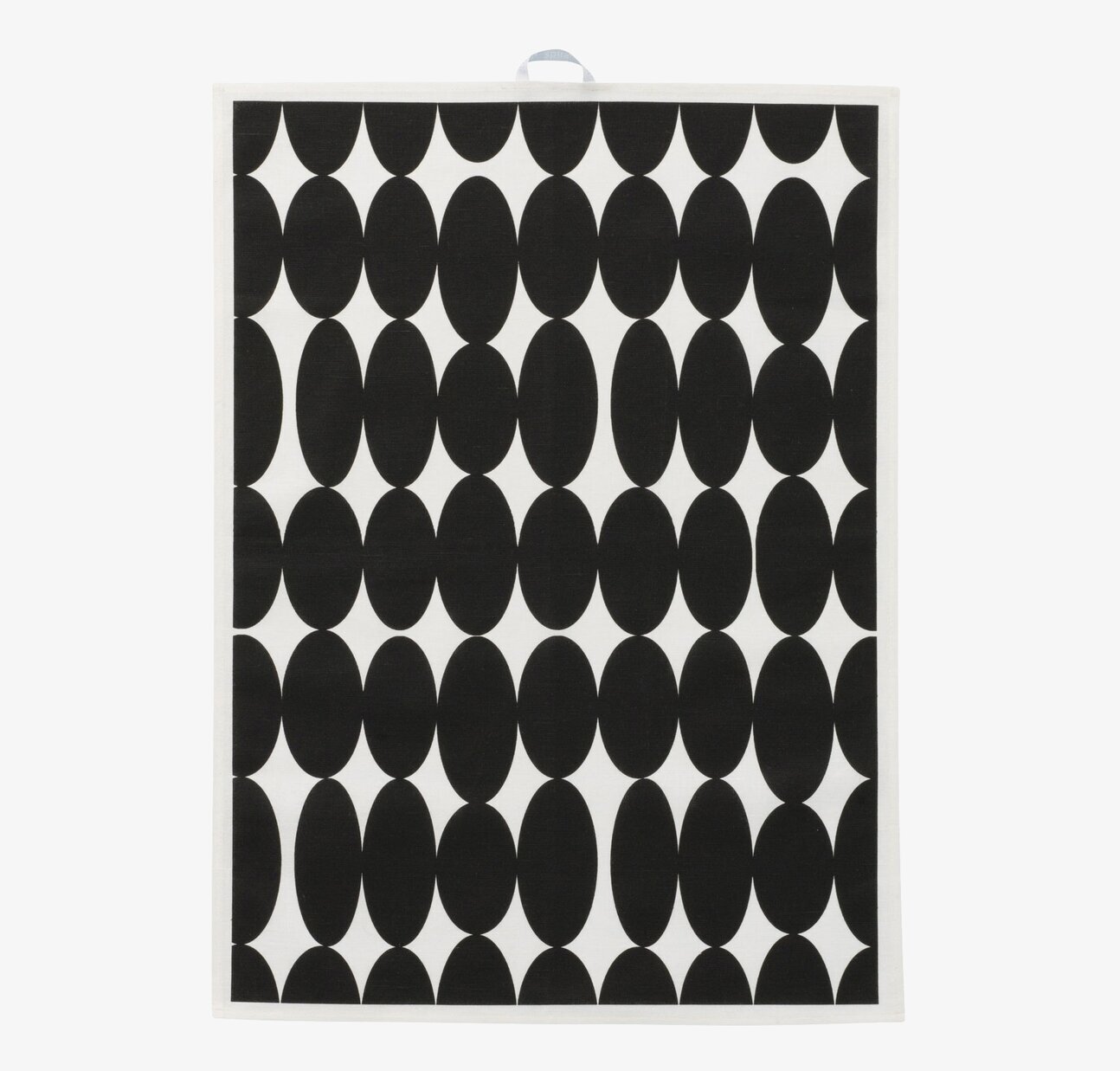 Kökshandduk Vilma Svart från Spira med svart-vitt mönster