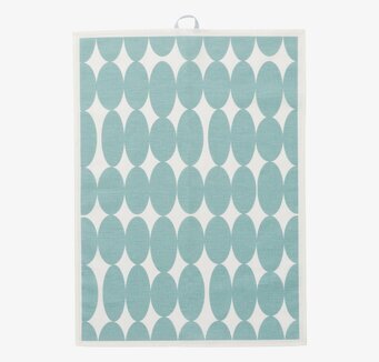 Kökshandduk Vilma Ljusblå från Spira med ovalt mönster