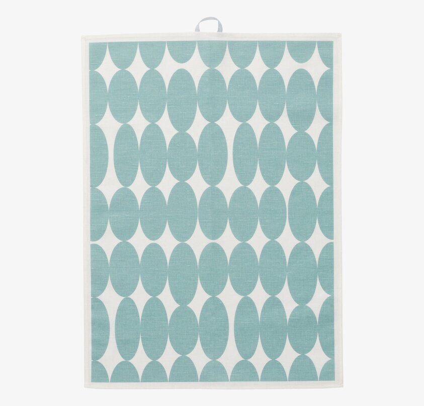 Kökshandduk Vilma Ljusblå från Spira med ovalt mönster