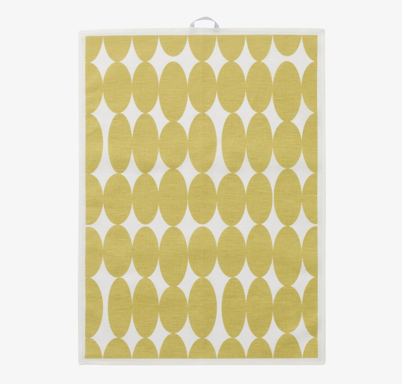 Kökshandduk Vilma Senap från Spira med geometriskt mönster