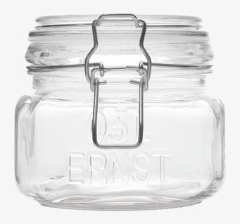 Glasburk Med Spännlock 0.5 Liter från Ernst, transparent glas