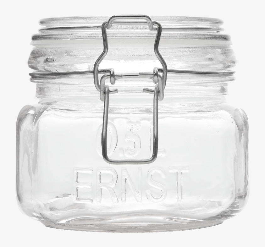 Glasburk Med Spännlock 0.5 Liter från Ernst, transparent glas