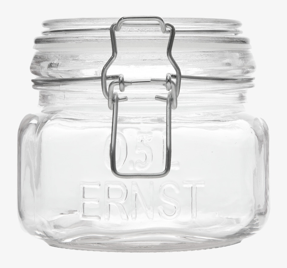 Glasburk Med Spännlock 0.5 Liter från Ernst, transparent glas