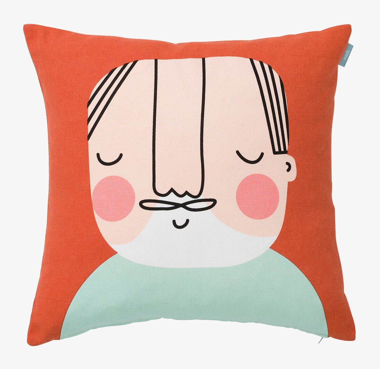 Kuddfodral Åke från Spira med stiliserat ansikte, 45x45 cm