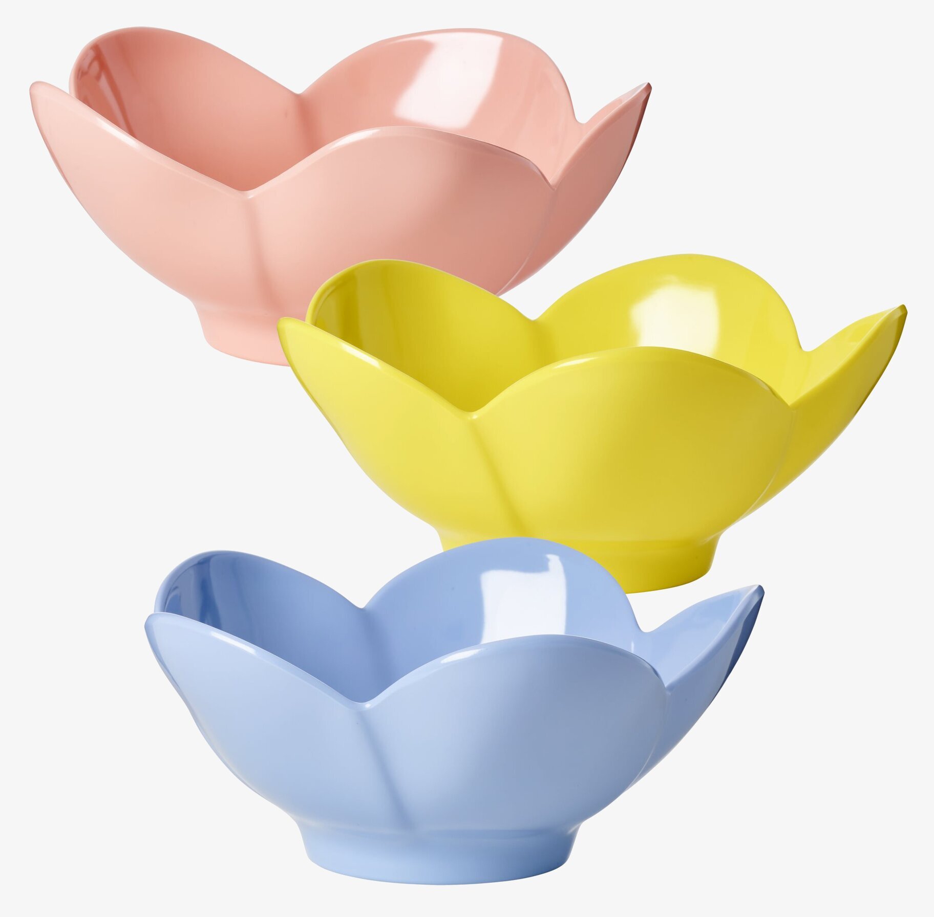 Skål Lotusblomma från Rice i rosa, gul och blå färg