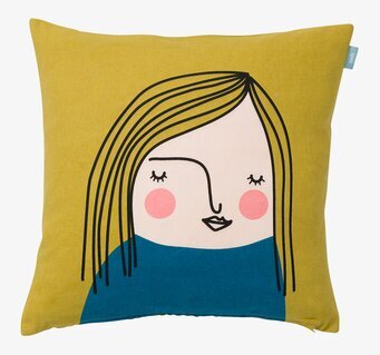 Kuddfodral Renate från Spira med abstrakt ansiktsdesign