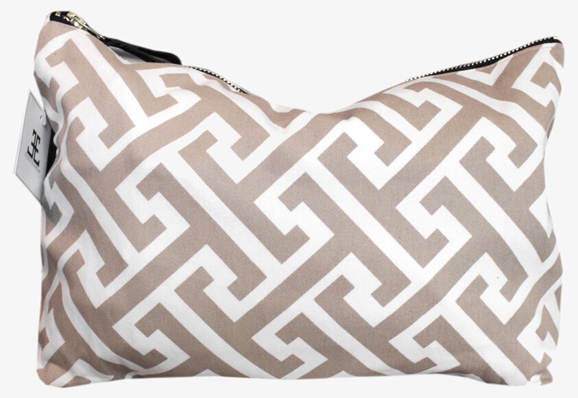 Make-Up Bag Athens Camel S från ELCE Stockholm i beige/vitt