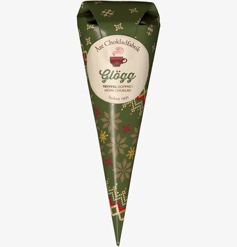 Åre Chokladfabrik Glöggtryffel i julig konformad förpackning