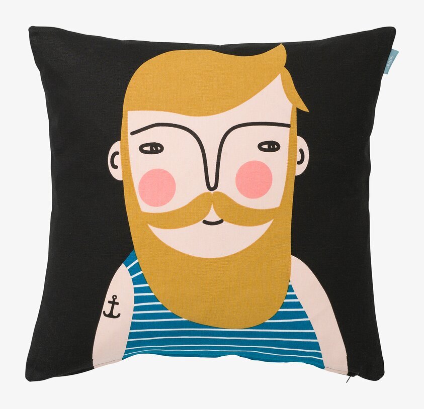 Kuddfodral Frank från Spira med lekfull illustration