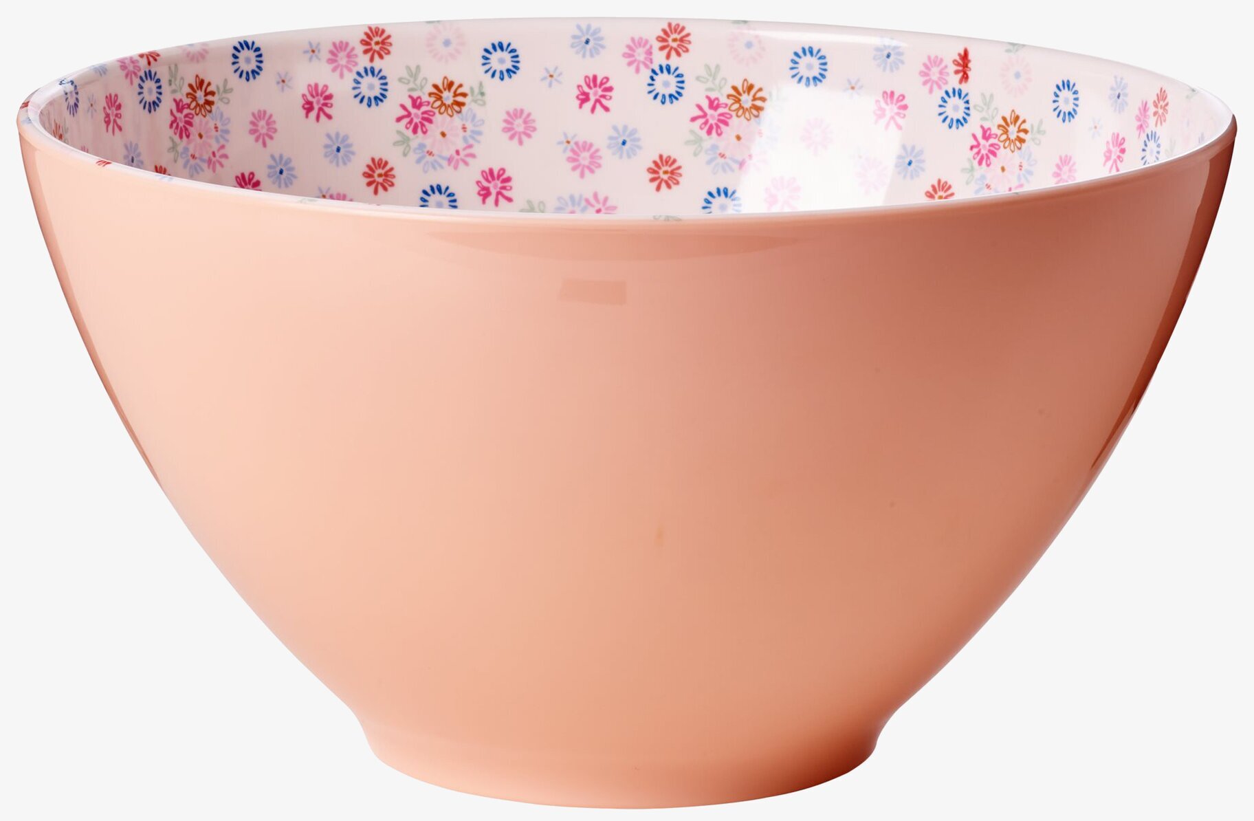 Salladsskål Flower Korall från Rice med blommönster inuti