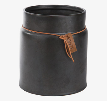 Kruka Med Läderband L Grå från Ernst med stilren design