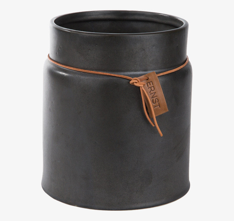 Kruka Med Läderband L Grå från Ernst med stilren design