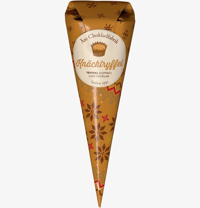 Knäcktryffel från Åre Chokladfabrik i konformad förpackning