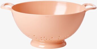 Durkslag Melamin Small från Rice i pastellrosa med handtag