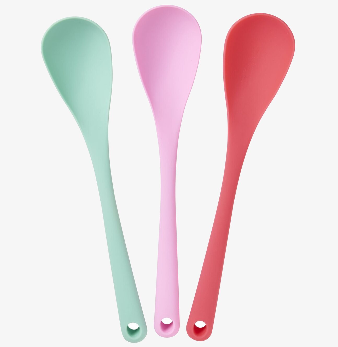 Silikonslev från Rice i mintgrön, ljusrosa och djup röd