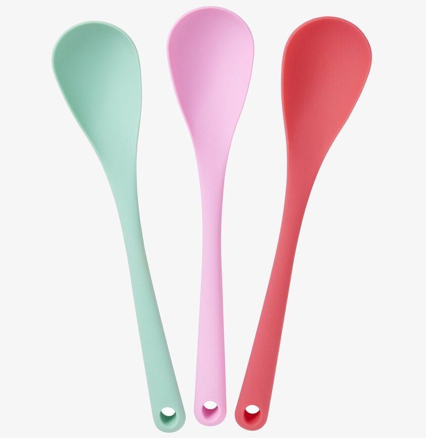 Silikonslev från Rice i mintgrön, ljusrosa och djup röd